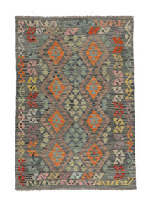  120X174 Kelim Afghan Old Style Teppe Brun/Mørk Grønn Afghanistan Carpetvista