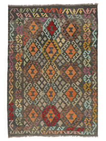 Kelim Afghan Old Style Matot Matto 150X213 Ruskea/Musta Villa, Afganistan Carpetvista