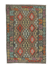  122X178 Kelim Afghan Old Style Vloerkleed Bruin/Zwart Afghanistan Carpetvista