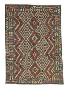 168X232 絨毯 オリエンタル キリム アフガン オールド スタイル 茶色/ブラック (ウール, アフガニスタン) Carpetvista