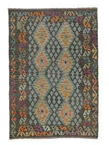  125X182 Kilim Afghan Old Style Rug Black/Brown Afghanistan Carpetvista