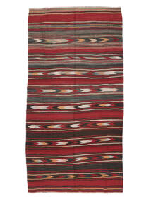  Afghan Vintage Kilim Rug 152X285 Vintage Wool Dark Red/Black Small Carpetvista