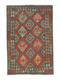 125X185 Kelim Afghan Old Style Matta Orientalisk Brun/Svart (Ull, Afghanistan) Carpetvista
