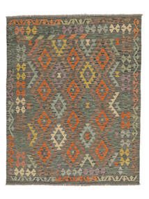 155X195 Kelim Afghan Old Style Matot Matto Itämainen Ruskea/Tummankeltainen (Villa, Afganistan) Carpetvista
