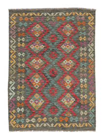  Oriental Kilim Afghan Old Style Rug 128X175 Dark Green/Brown Wool, Afghanistan Carpetvista
