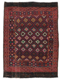  165X227 Afghan Vintage Kelim Tæppe Sort/Mørkerød Afghanistan Carpetvista