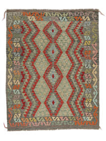 Kelim Afghan Old Stil Teppich 157X199 Dunkelgelb/Dunkelgrün Wolle, Afghanistan Carpetvista