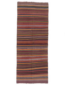  Oriental Afghan Vintage Kilim Rug 122X317 Runner
 Dark Red/Black Wool, Afghanistan Carpetvista