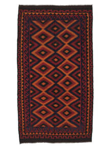  157X285 Afghan Vintage Kilim Rug Black/Dark Red Afghanistan 