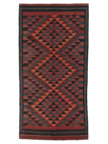 139X276 Afghan Vintage Kilim Rug Oriental Black/Dark Red (Wool, Afghanistan) Carpetvista