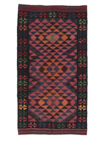 122X225 Afghan Vintage Kelim Matot Matto Itämainen Musta/Tummanpunainen (Villa, Afganistan) Carpetvista