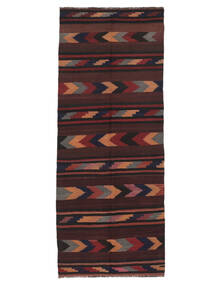  Afegão Vintage Kilim Tapete 110X278 Vintage Lã Preto/Vermelho Escuro Pequeno Carpetvista