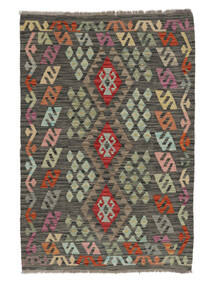 105X154 Kelim Afghan Old Style Vloerkleed Oosters Zwart/Donker Geel (Wol, Afghanistan) Carpetvista
