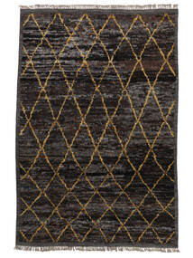 絨毯 Berber スタイル 210X308 ブラック/茶色 (ウール, アフガニスタン)