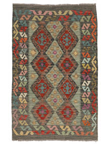 絨毯 オリエンタル キリム アフガン オールド スタイル 114X175 茶色/ブラック (ウール, アフガニスタン)
