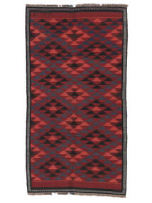Dywan Afgan Vintage Kilim 120X222 Czarny/Ciemnoczerwony (Wełna, Afganistan)