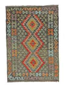  104X152 Kelim Afghan Old Style Vloerkleed Bruin/Donker Geel Afghanistan Carpetvista