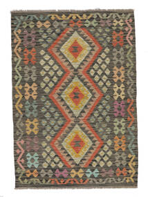  Orientalsk Kelim Afghan Old Style Teppe 112X158 Brun/Svart Ull, Afghanistan Carpetvista