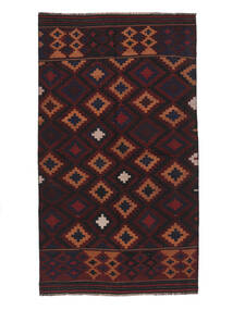 134X237 Afghan Vintage Kilim Rug Oriental Black/Dark Red (Wool, Afghanistan)