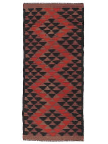 Afghan Vintage Kelim Teppich 92X205 Läufer Dunkelrot/Schwarz Wolle, Afghanistan Carpetvista