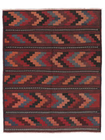  Afghan Βιντάζ Κιλίμ Χαλι 140X175 Vintage Μαλλινο Μαύρα/Σκούρο Κόκκινο Μικρό Carpetvista
