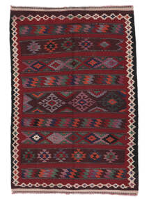  125X185 Afghan Vintage Chilim Covor Negru/Dark Red Afganistan
 Carpetvista