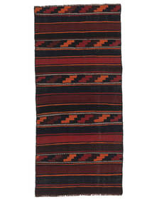  Afghan Vintage Kelim Matot 110X243 Vintage Villamatto Musta/Tummanpunainen Pieni Matto Carpetvista