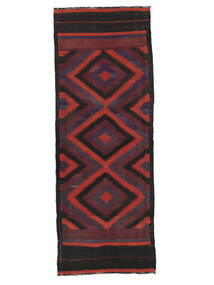 Afghan Vintage Kelim Matot Matto 100X270 Käytävämatto Musta/Tummanpunainen Villa, Afganistan Carpetvista