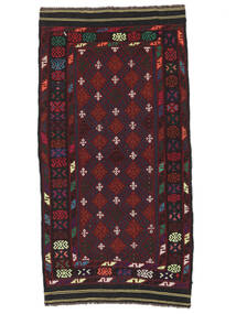  103X205 Afghan Vintage Kelim Matot Matto Musta/Tummanpunainen Afganistan Carpetvista