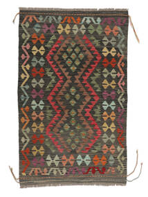 94X149 Koberec Kelim Afghán Old Style Orientální Černá/Hnědá (Vlna, Afghánistán) Carpetvista