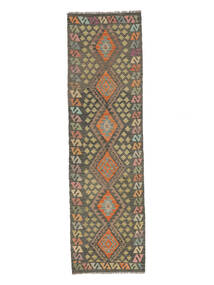 86X300 絨毯 オリエンタル キリム アフガン オールド スタイル 廊下 カーペット 茶色/グリーン (ウール, アフガニスタン) Carpetvista
