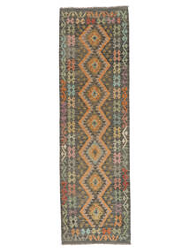 84X285 Kelim Afghan Old Style Teppe Orientalsk Løpere Brun/Svart (Ull, Afghanistan) Carpetvista