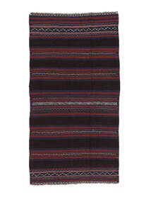 100X194 Afghan Vintage Kelim Tæppe Orientalsk Sort/Mørkerød (Uld, Afghanistan) Carpetvista