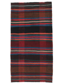  Oriental Afghan Vintage Kilim Rug 98X187 Black/Dark Red Wool, Afghanistan Carpetvista