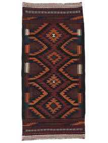 90X190 Afghan Vintage Kelim Matot Matto Itämainen Käytävämatto Musta/Tummanpunainen (Villa, Afganistan) Carpetvista