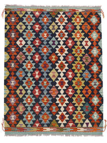  Itämainen Kelim Afghan Old Style Matot Matto 110X145 Musta/Tummanpunainen Villa, Afganistan Carpetvista