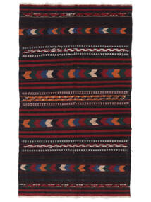  Afgán Vintage Kilim 123X204 Vintage Gyapjúszőnyeg Fekete/Sötétpiros Kicsi Carpetvista