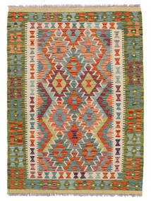  104X143 Kelim Afghan Old Stil Teppich Dunkelgelb/Braun Afghanistan Carpetvista