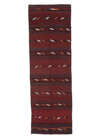  Afghan Vintage Kilim Rug 114X358 Black/Dark Red Carpetvista