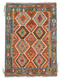 絨毯 キリム アフガン オールド スタイル 103X144 ダークイエロー/グリーン (ウール, アフガニスタン)