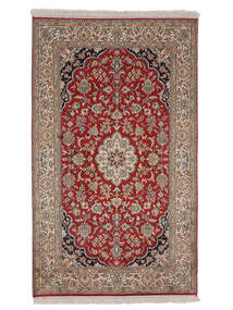 96X160 Kashmir Pure Silke Tæppe Orientalsk Brun/Mørkerød (Silke, Indien) Carpetvista