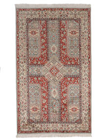  Orientalisk Kashmir Äkta Silke Matta 94X157 Brun/Mörkröd Silke, Indien Carpetvista