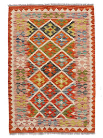 Kelim Afghan Old Style Matot Matto 103X149 Ruskea/Tummanpunainen Villa, Afganistan Carpetvista