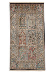 90X170 絨毯 オリエンタル カシミール ピュア シルク 茶色/ダークイエロー (絹, インド) Carpetvista