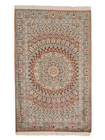 Kashmir Pure Silk Rug 79X125 Brown/Beige Silk, India Carpetvista