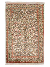 72X128 Kaschmir Reine Seide Teppich Orientalischer Braun/Beige (Seide, Indien) Carpetvista