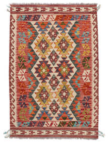  97X147 Kelim Afghan Old Stil Teppich Dunkelrot/Schwarz Afghanistan Carpetvista