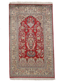 Kashmir Pure Silk Rug 77X129 Dark Red/Brown Silk, India Carpetvista