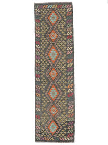 Kilim Afghan Old Style Rug 82X295 Runner
 Brown/Black Wool, Afghanistan Carpetvista