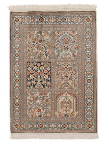 絨毯 オリエンタル カシミール ピュア シルク 66X93 茶色/ベージュ (絹, インド)